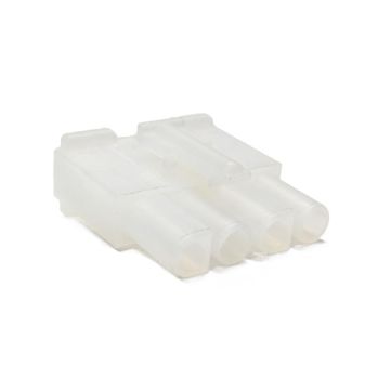 Male .093" Pin & Socket Receptacle Housing with Latch, 4 Circuits, 1x4